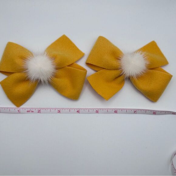 Accessories - Soft Yellow Bow Hair Clip, Set of 2, New